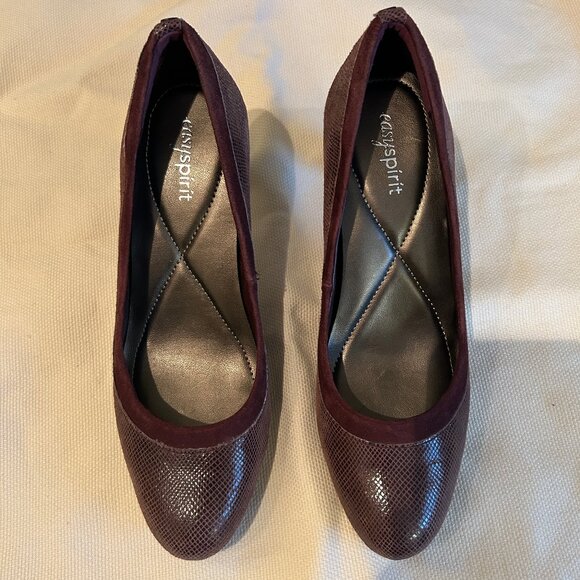 NEW (NWOT) Easy Spirit Airey burgundy leather pumps sz 7 - Picture 4 of 13